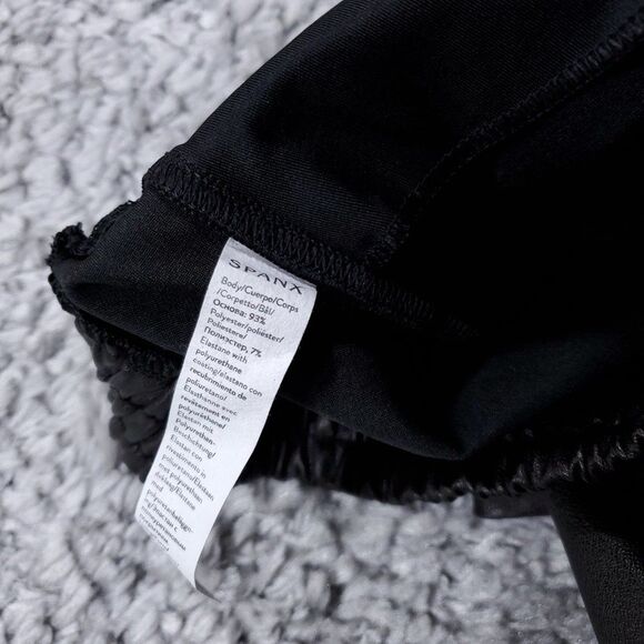 Spanx Leather Like Jogger Size Small Black High Rise Faux 20283R Pull On - Picture 6 of 9